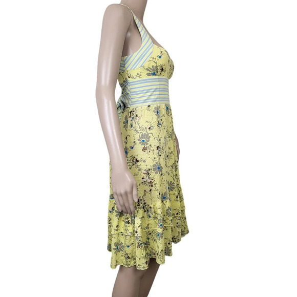 Free People Womens Dress Yellow Floral Boho Empire Waist Summer Sleeveless - Picture 4 of 5
